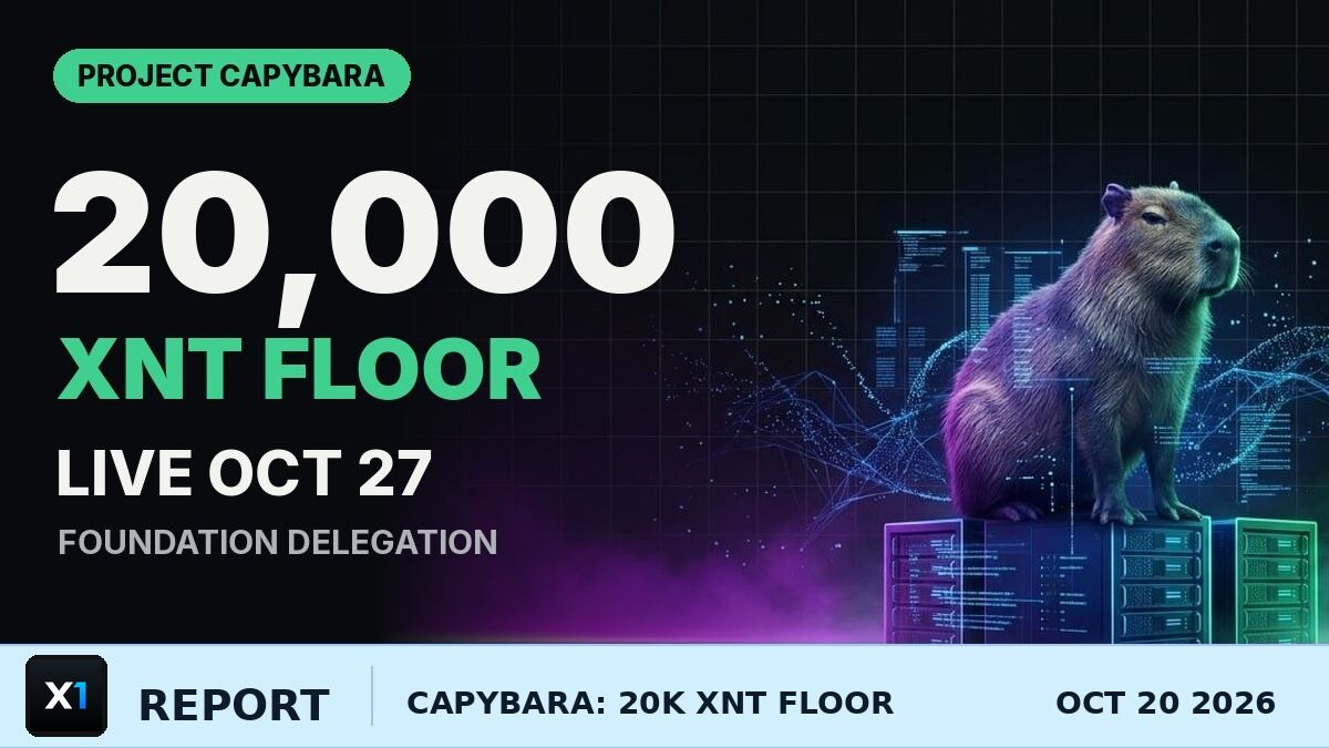 X1 Raises the Foundation Delegation Floor to 20,000 XNT on October 27