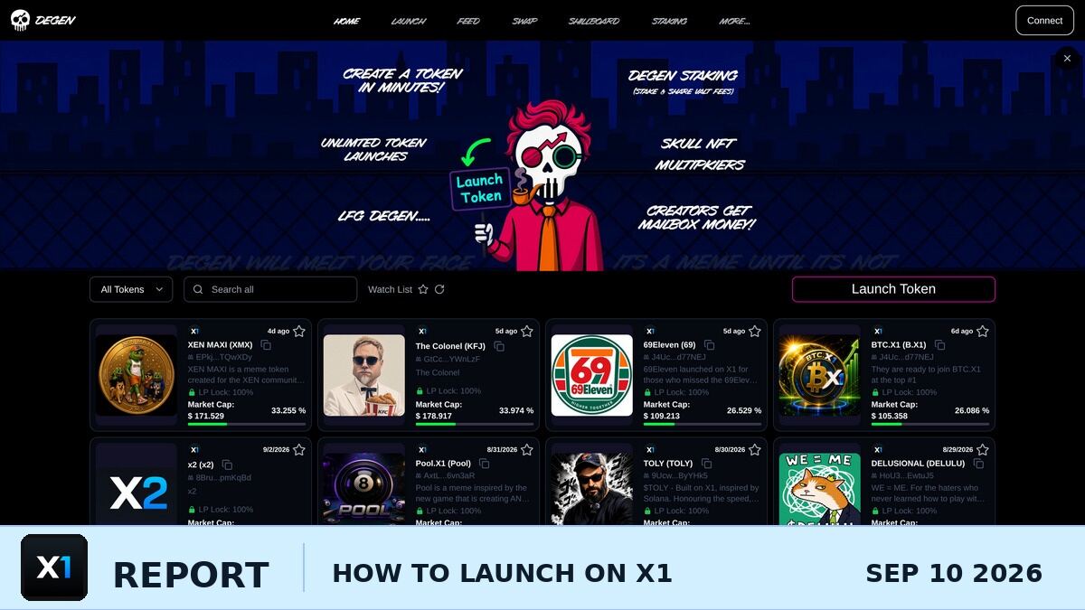 How to Launch a Token on X1 — The Complete 2026 Guide
