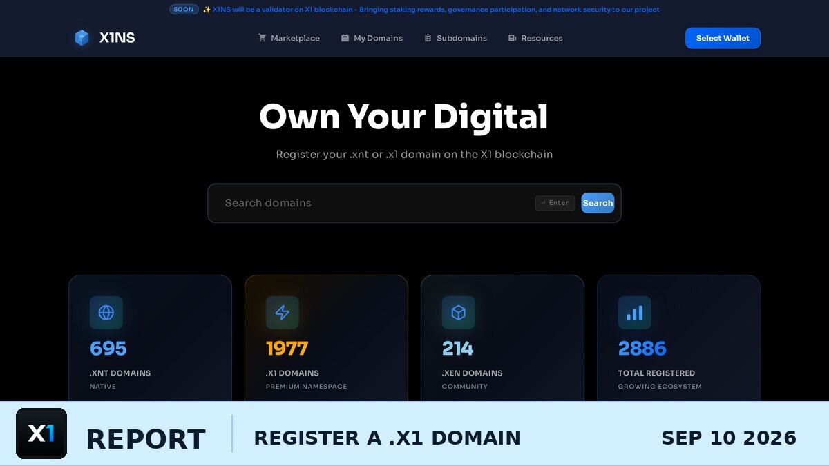 How to Register a .x1 Domain — Step-by-Step X1NS Guide