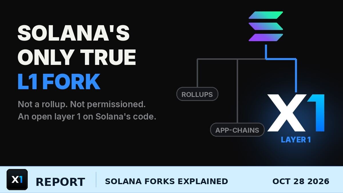 Solana Forks Explained: Why X1 Is the Only True L1 Fork