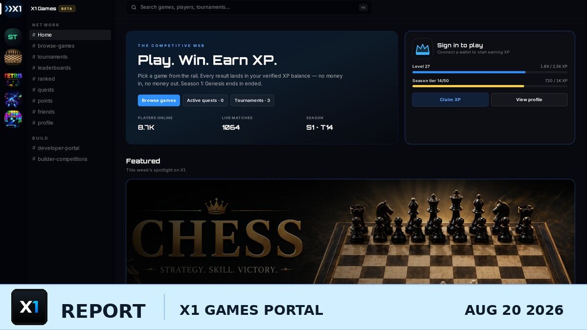 X1 Games: Inside the Portal Where Every Match on X1 Pays XP
