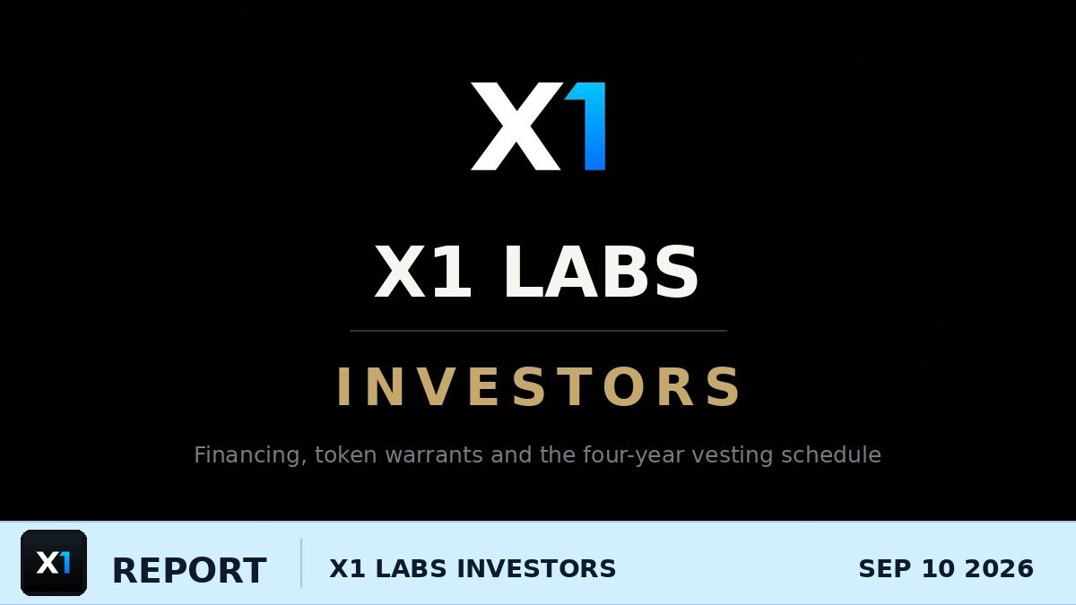 X1 Labs' Investment Round and XNT Vesting, Explained Before the October 6 Unlock