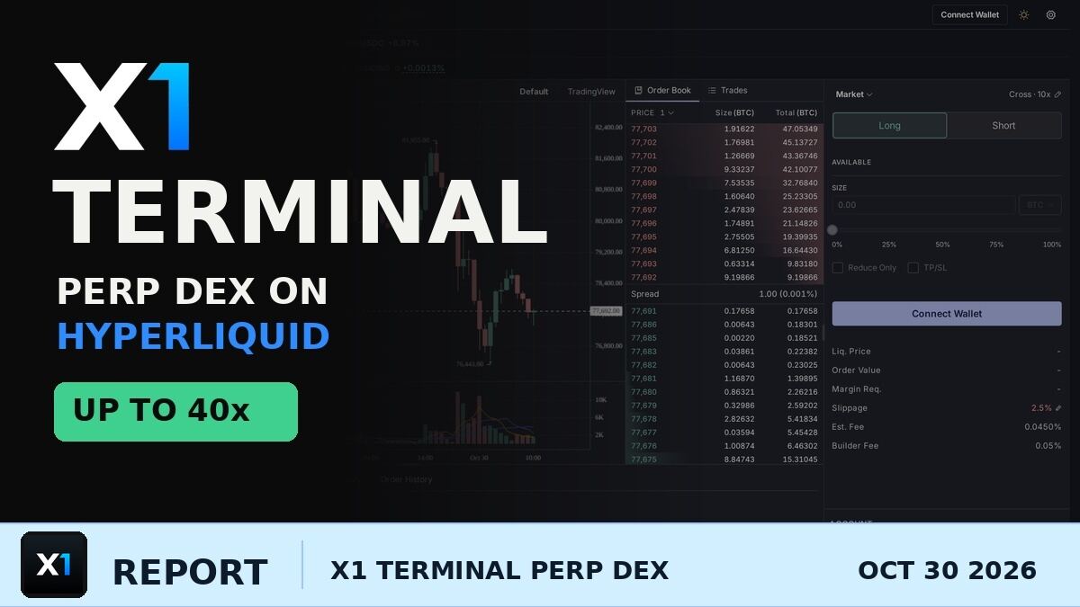 Jack Levin Launches X1 Terminal, a Hyperliquid Perp DEX, as the US Opens to Perp Futures
