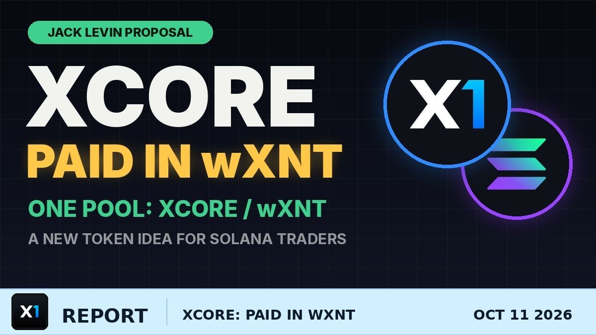 Jack Levin Floats XCORE: A Solana Token That Trades Only Against wXNT